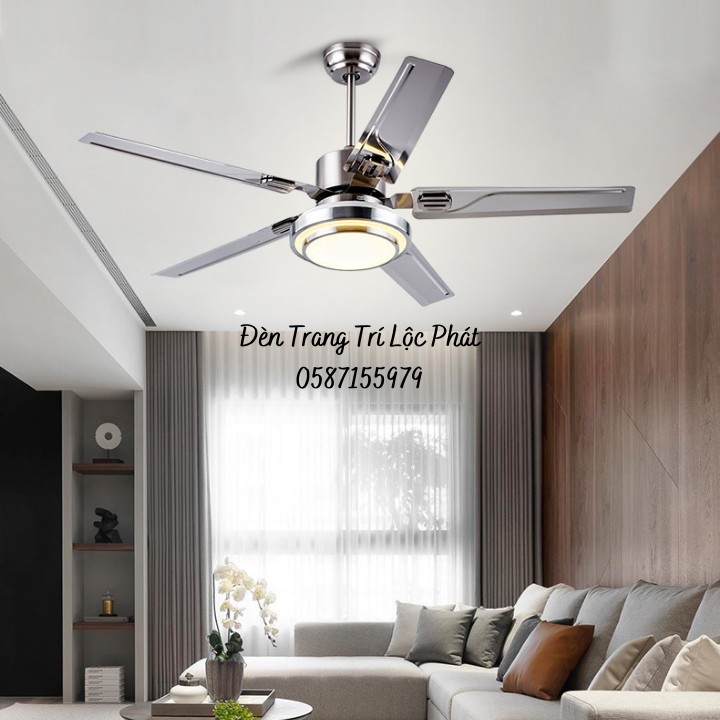 Quạt Trần, Quạt Trần Đèn, 6 Cấp Độ Gió, 3 Chế Độ Đèn LED, Có Điều Từ Xa, Động Cơ DC Đảo Chiều Gió[Bảo Hành 10 Năm]